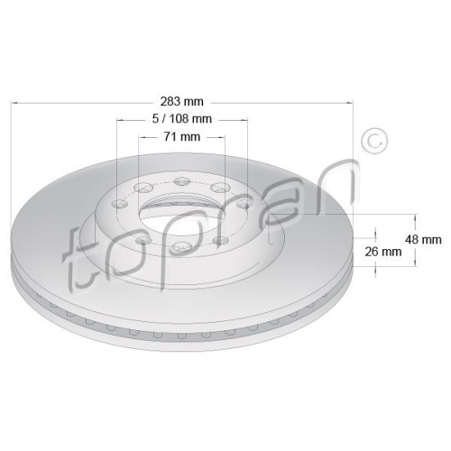 TOPRAN Bremsscheibe COATED