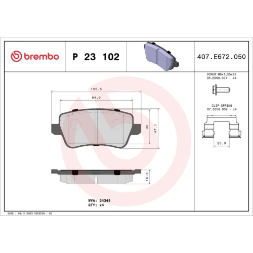 BREMBO Bremsbelagsatz, Scheibenbremse PRIME LINE