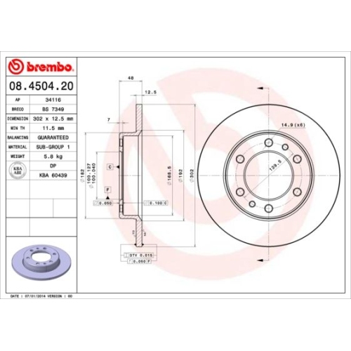 BREMBO Bremsscheibe PRIME LINE