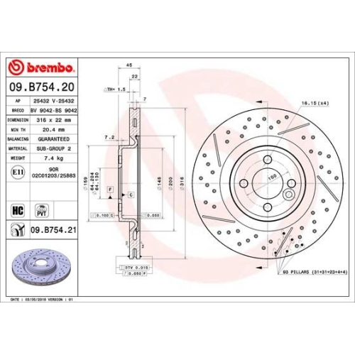 BREMBO Bremsscheibe PRIME LINE - UV Coated