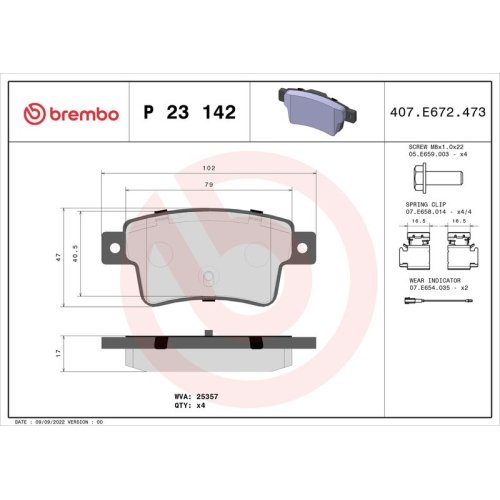 BREMBO Bremsbelagsatz, Scheibenbremse PRIME LINE