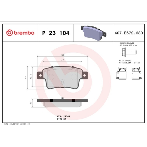 BREMBO Bremsbelagsatz, Scheibenbremse PRIME LINE