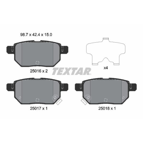 TEXTAR Bremsbelagsatz, Scheibenbremse
