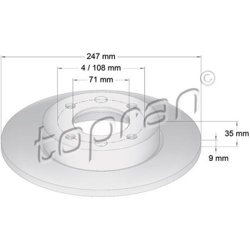 TOPRAN Bremsscheibe COATED