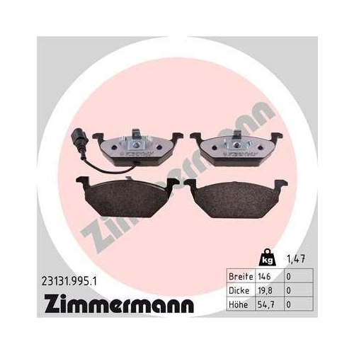 ZIMMERMANN Bremsbelagsatz, Scheibenbremse rd:z