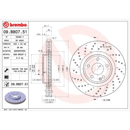 BREMBO Bremsscheibe PRIME LINE - UV Coated