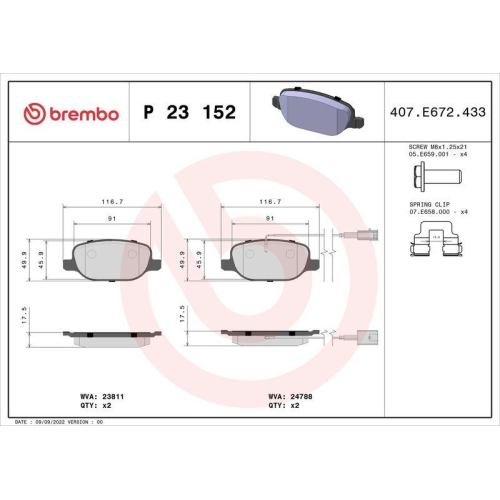 BREMBO Bremsbelagsatz, Scheibenbremse PRIME LINE