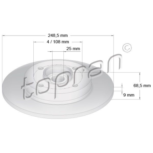 TOPRAN Bremsscheibe COATED