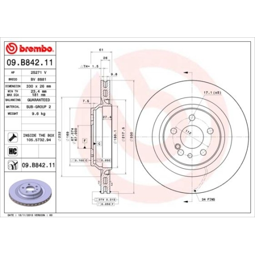 BREMBO Bremsscheibe PRIME LINE - UV Coated