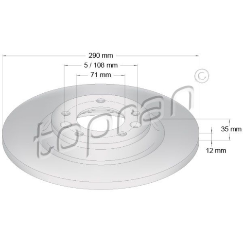 TOPRAN Bremsscheibe COATED