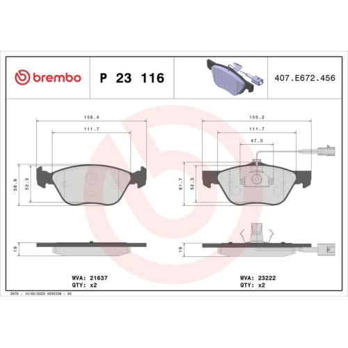 BREMBO Bremsbelagsatz, Scheibenbremse PRIME LINE