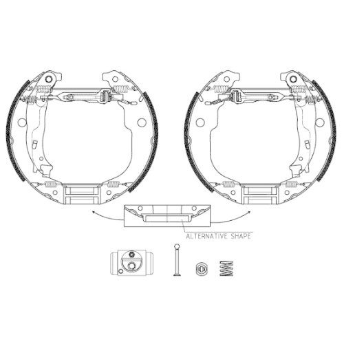 HELLA PAGID Bremsbackensatz Shoe Kit Pro