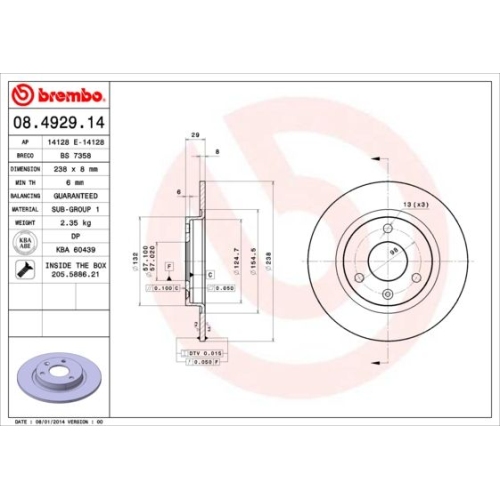 BREMBO Bremsscheibe PRIME LINE