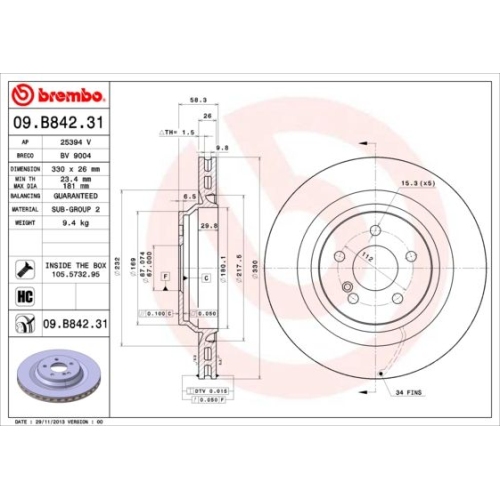 BREMBO Bremsscheibe PRIME LINE - UV Coated