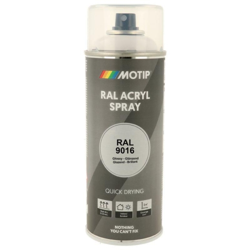 MOTIP RAL-Lack RAL 9016 verkehrswei&szlig; hochglanz 400 ml