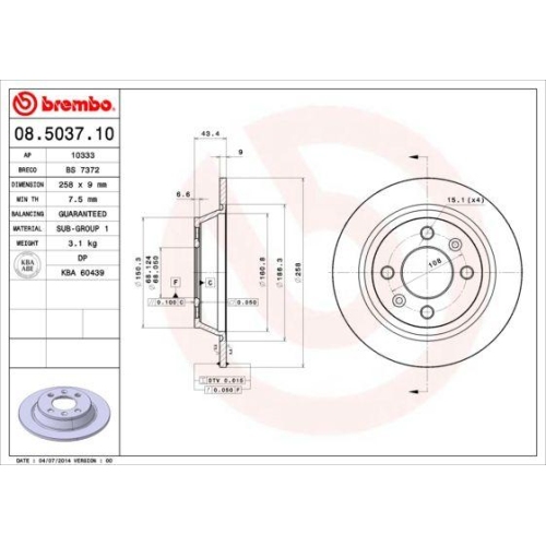 BREMBO Bremsscheibe PRIME LINE