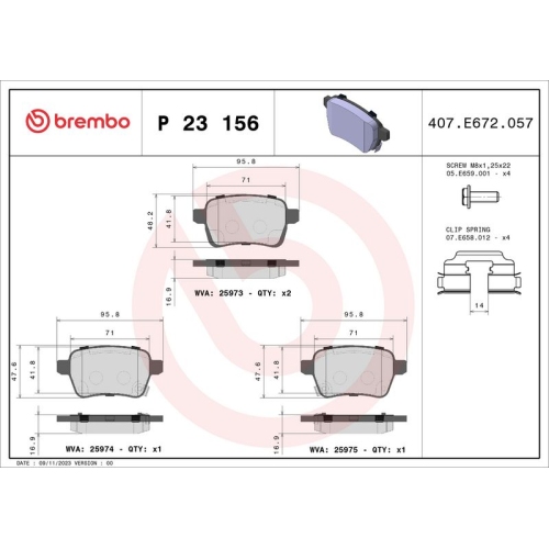 BREMBO Bremsbelagsatz, Scheibenbremse PRIME LINE