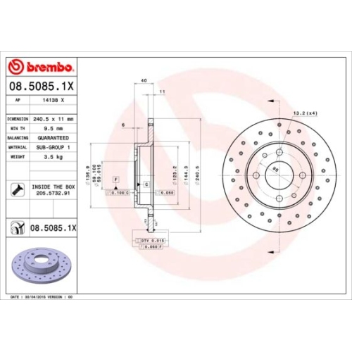 BREMBO Bremsscheibe XTRA LINE - Xtra