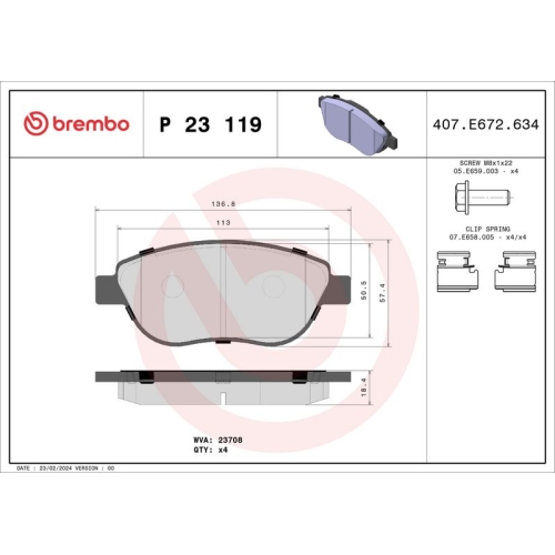 BREMBO Bremsbelagsatz, Scheibenbremse PRIME LINE