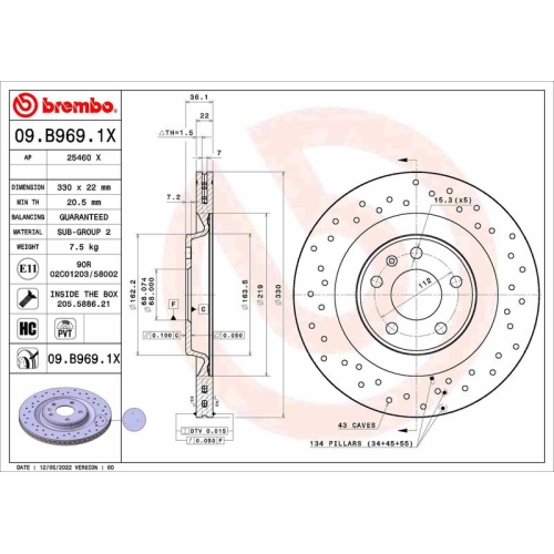 BREMBO Bremsscheibe XTRA LINE - Xtra