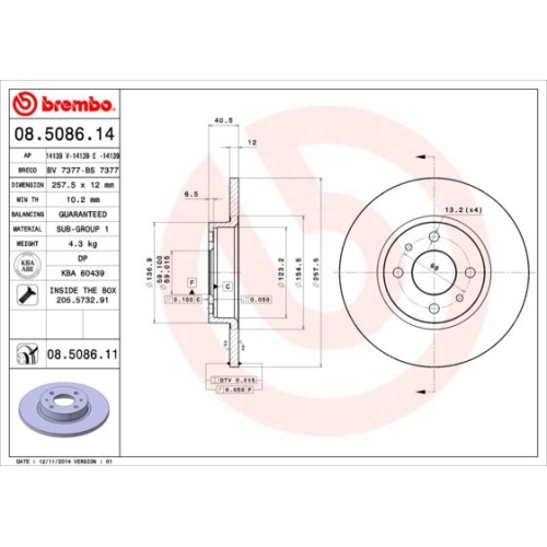 BREMBO Bremsscheibe PRIME LINE - UV Coated