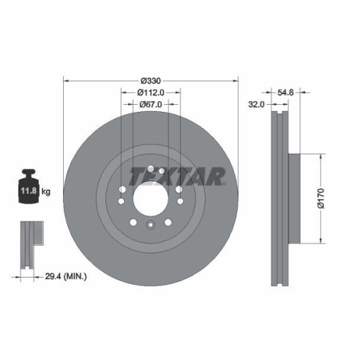 TEXTAR Bremsscheibe PRO+