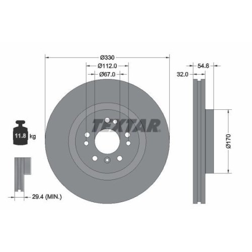 TEXTAR Bremsscheibe PRO+