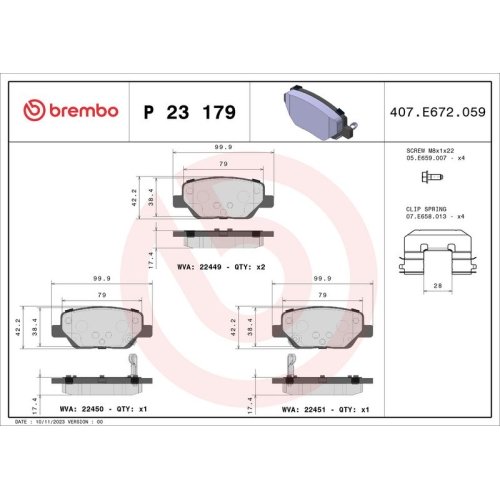 BREMBO Bremsbelagsatz, Scheibenbremse PRIME LINE