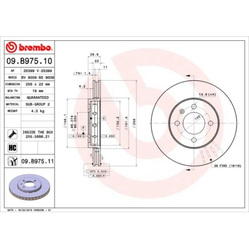 BREMBO Bremsscheibe PRIME LINE - UV Coated