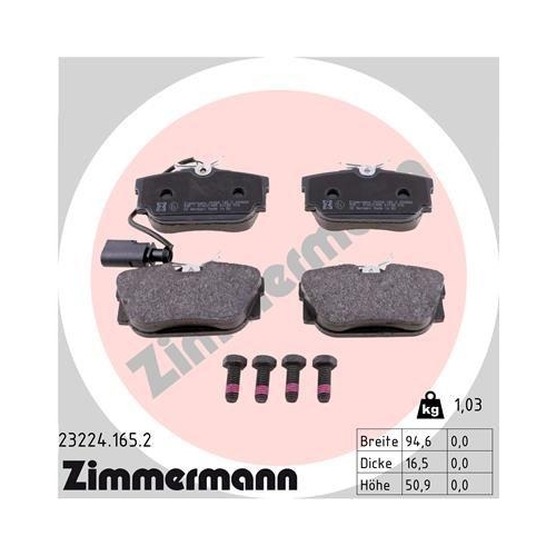 ZIMMERMANN Bremsbelagsatz, Scheibenbremse