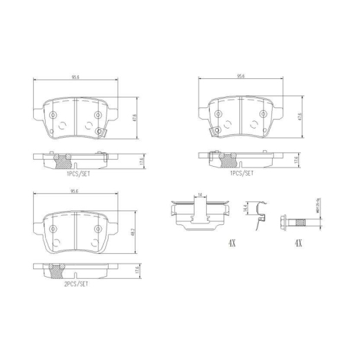 BREMBO Bremsbelagsatz, Scheibenbremse PRIME LINE