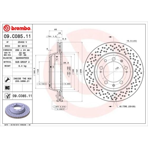 BREMBO Bremsscheibe PRIME LINE - UV Coated