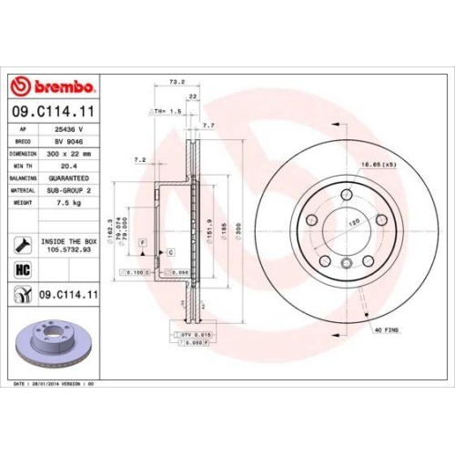 BREMBO Bremsscheibe PRIME LINE - UV Coated