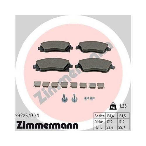 ZIMMERMANN Bremsbelagsatz, Scheibenbremse