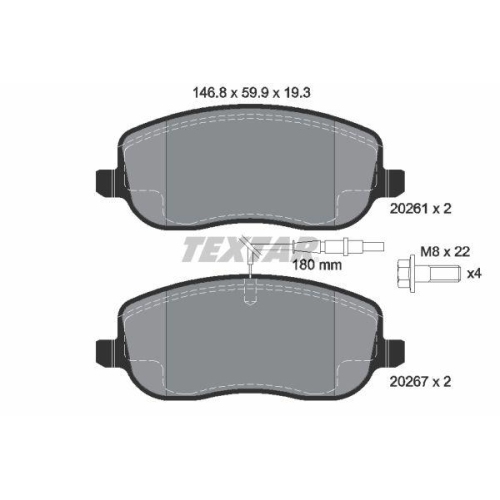 TEXTAR Bremsbelagsatz, Scheibenbremse Q+