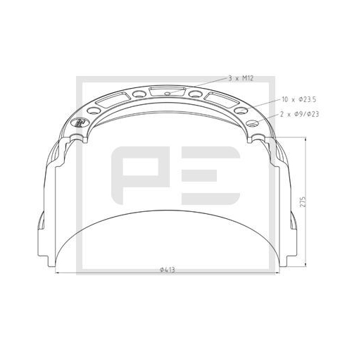 PE Automotive Bremstrommel