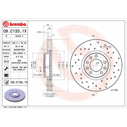 BREMBO Bremsscheibe XTRA LINE - Xtra