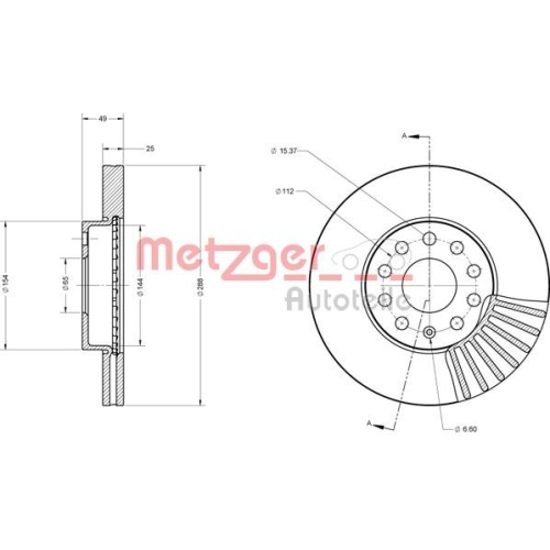 METZGER Bremsscheibe GREENPARTS