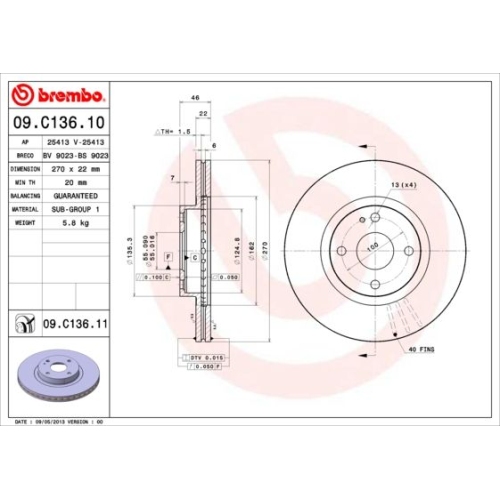 BREMBO Bremsscheibe PRIME LINE - UV Coated