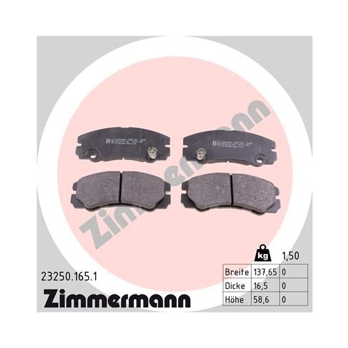 ZIMMERMANN Bremsbelagsatz, Scheibenbremse