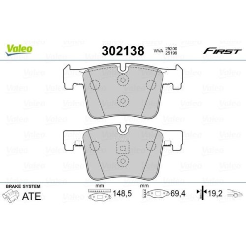 VALEO Bremsbelagsatz, Scheibenbremse FIRST