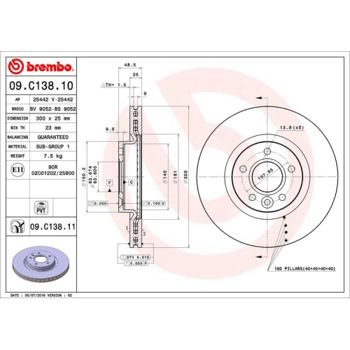 BREMBO Bremsscheibe PRIME LINE - UV Coated