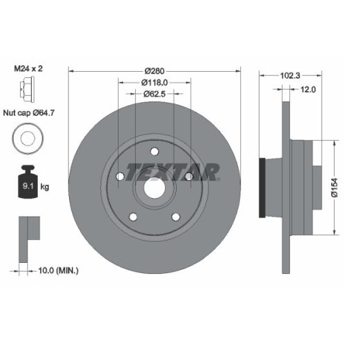 TEXTAR Bremsscheibe PRO