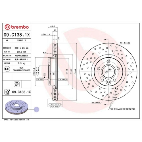 BREMBO Bremsscheibe XTRA LINE - Xtra