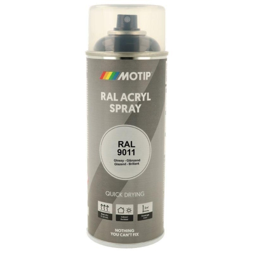 MOTIP RAL-Lack RAL 9011 graphitschwarz hochglanz 400 ml