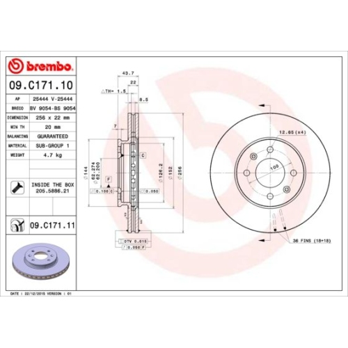 BREMBO Bremsscheibe PRIME LINE - UV Coated