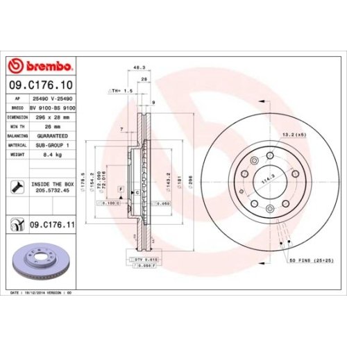 BREMBO Bremsscheibe PRIME LINE - UV Coated