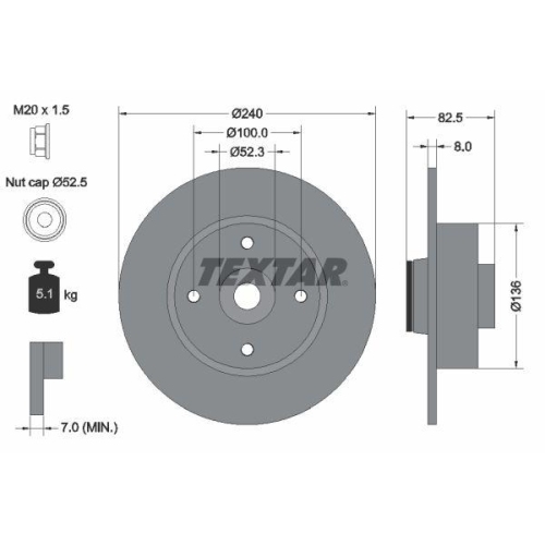 TEXTAR Bremsscheibe PRO