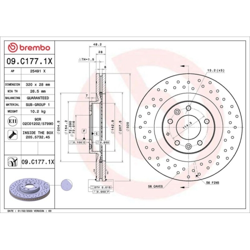 BREMBO Bremsscheibe XTRA LINE - Xtra