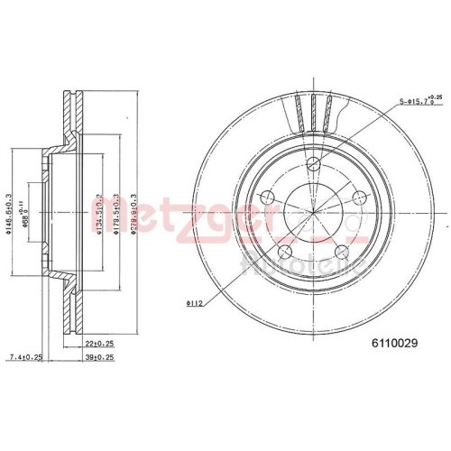 METZGER Bremsscheibe GREENPARTS